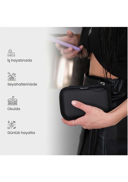 Npo B&b Small Case Ultra Darbe Korumalı,kablo,hdd ve Aksesuar Için Çok Amaçlı Hardcase Çanta-Siyah