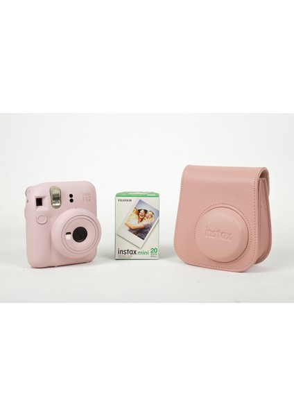 Instax Mini 12 Pembe Fotoğraf Makinesi ve Çantalı Hediye Seti 99