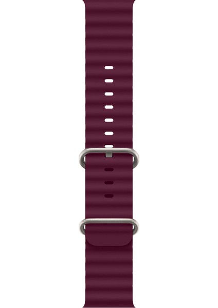 Ocean Loop Silikon Kordon, Apple Watch Series SE/11/10/9/8/7/6/5/4/3 ile Uyumlu, 42mm/41mm/40mm/38mm, Mürdüm