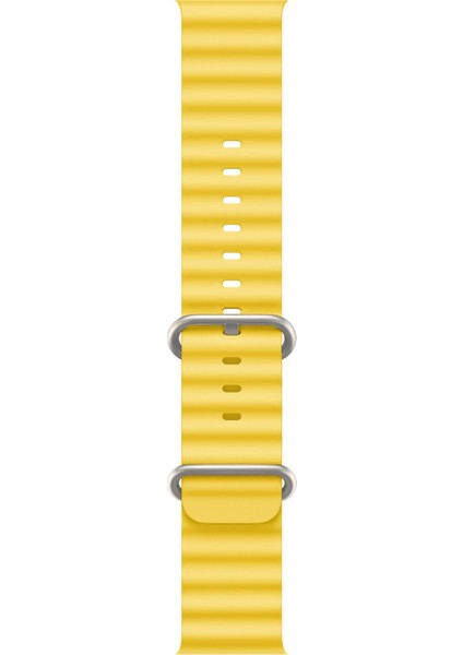 Ocean Loop Silikon Kordon, Apple Watch Series SE/10/9/8/7/6/5/4/3 ile Uyumlu, 42mm/41mm/40mm/38mm, Sarı