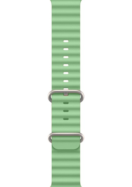 Ocean Loop Silikon Kordon, Apple Watch Series SE/11/10/9/8/7/6/5/4/3 ile Uyumlu, 49mm/46mm/45mm/44mm, Fıstık Yeşili