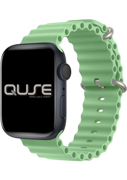 Ocean Loop Silikon Kordon, Apple Watch Series SE/11/10/9/8/7/6/5/4/3 ile Uyumlu, 49mm/46mm/45mm/44mm, Fıstık Yeşili fiyatları