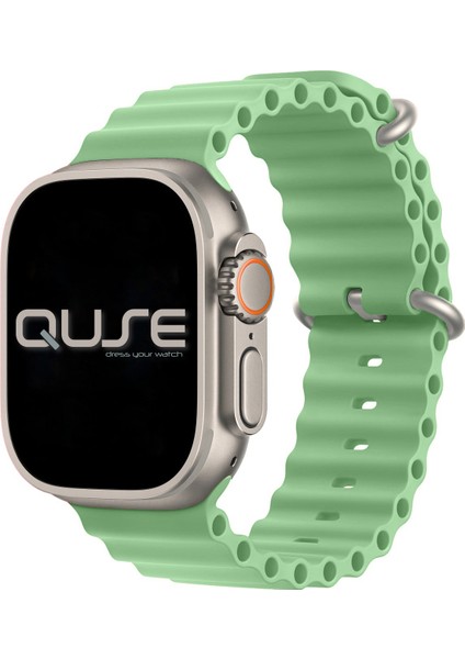 Ocean Loop Silikon Kordon, Apple Watch Series SE/11/10/9/8/7/6/5/4/3 ile Uyumlu, 49mm/46mm/45mm/44mm, Fıstık Yeşili fırsatları
