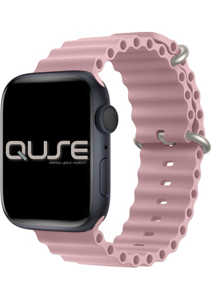 Ocean Loop Silikon Kordon, Apple Watch Series SE/10/9/8/7/6/5/4/3 ile Uyumlu, 49mm/46mm/45mm/44mm/42mm, Pembe fiyatları