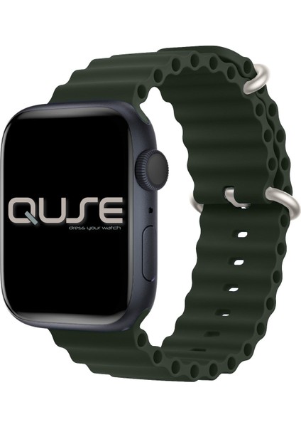Ocean Loop Silikon Kordon, Apple Watch Series SE/11/10/9/8/7/6/5/4/3 ile Uyumlu, 49mm/46mm/45mm/44mm, Zeytin Yeşili fiyatları