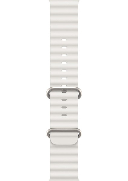 Ocean Loop Silikon Kordon, Apple Watch Series SE/11/10/9/8/7/6/5/4/3 ile Uyumlu, 42mm/41mm/40mm/38mm, Beyaz