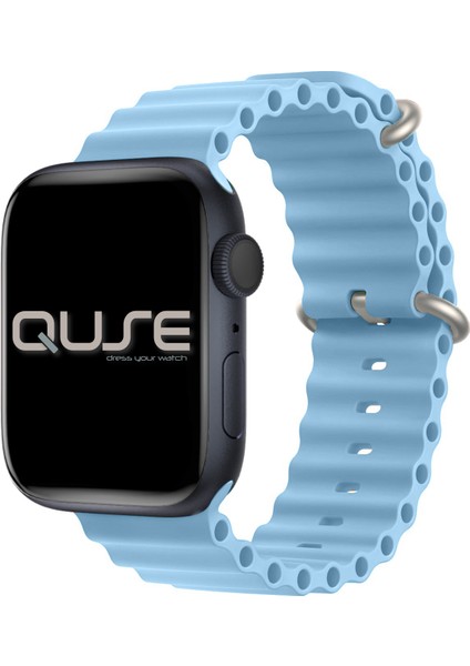 Ocean Loop Silikon Kordon, Apple Watch Series SE/11/10/9/8/7/6/5/4/3 ile Uyumlu, 42mm/41mm/40mm/38mm, Bebek Mavisi fiyatları