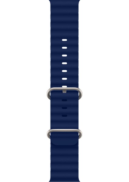 Ocean Loop Silikon Kordon, Apple Watch Series SE/11/10/9/8/7/6/5/4/3 ile Uyumlu, 42mm/41mm/40mm/38mm, Lacivert