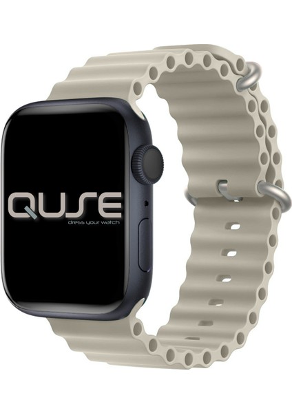 Ocean Loop Silikon Kordon, Apple Watch Series SE/11/10/9/8/7/6/5/4/3 ile Uyumlu, 49mm/46mm/45mm/44mm, Yıldız Işığı fiyatları
