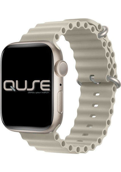Ocean Loop Silikon Kordon, Apple Watch Series SE/11/10/9/8/7/6/5/4/3 ile Uyumlu, 49mm/46mm/45mm/44mm, Yıldız Işığı modelleri