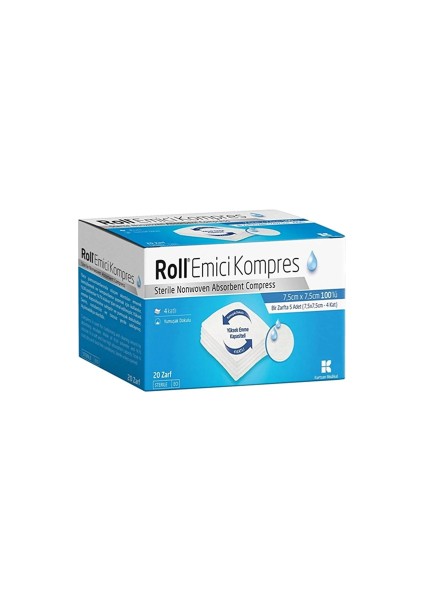 Steril Nonwowen Emici Kompres 7,5 x 7,5 cm 100 Adet + Tıbbi Kağıt Flaster 5 cm x 5 mt +Batikon