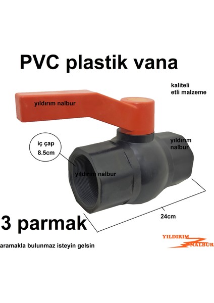 3p Plastik Küresel Vana Pvc Vana 3 Parmak Kollu Vana Büyük