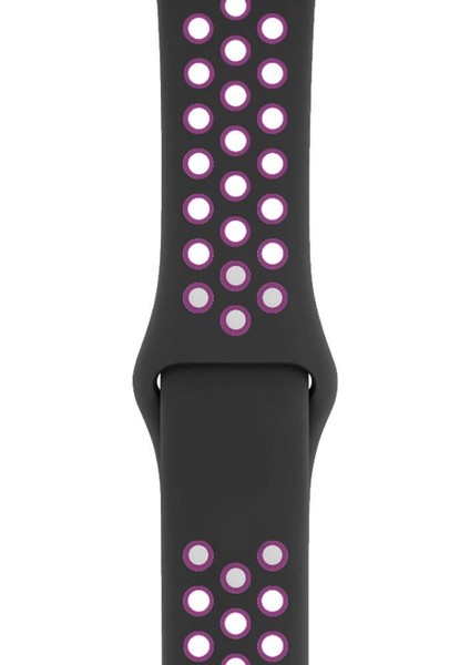 Apple Watch 38-40 mm Silikon Kayış - Siyah/pembe