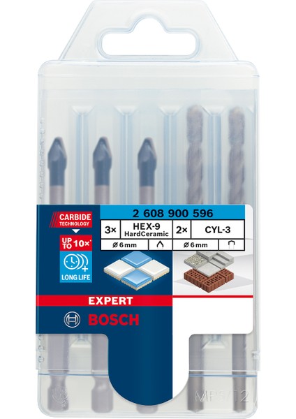 Expert Hex-9 Hardceramic Delme Ucu Karışık Seti 6 mm 5 Parça indirimleri