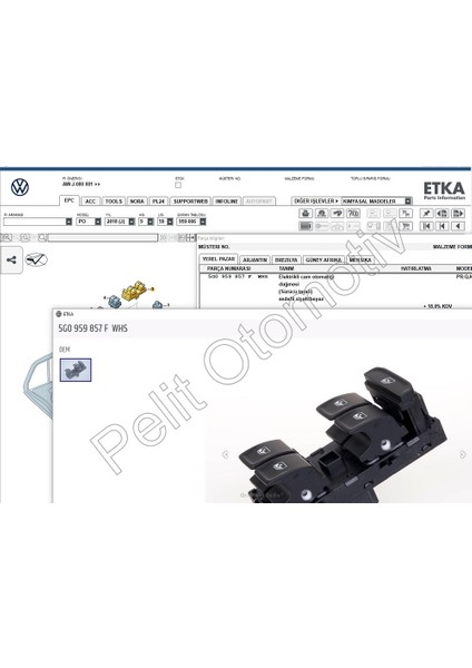 Altea Sol Dörtlü Cam Açma Düğmesi 5G0959857F Whs fiyatları