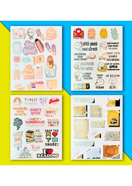 My Dıy Sticker Book 24 * 17 cm 16 Sayfa Özel Tasarım Rengarenk Sticker Kitabı