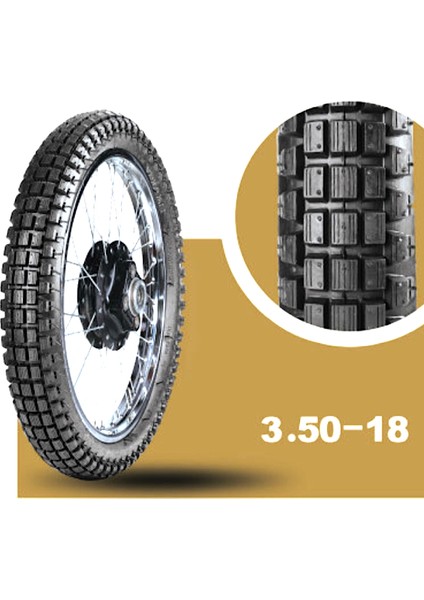 IRAN YASA TIRE & RUBBER Trop Offroad Arka Yol/toprak Motosiklet Lastiği 350-18 Tt Tubetype (Iç Lastikle Kullanıma Uygundur) 6pr  2023 Üretim Yılı