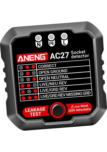 Outlet Test Cihazı Duvar Fiş Fazı Siyah (Yurt Dışından) fırsatları
