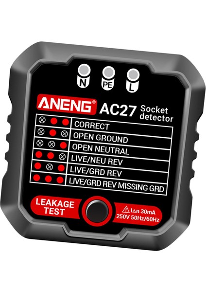 Outlet Test Cihazı Duvar Fiş Fazı Siyah (Yurt Dışından) indirimleri