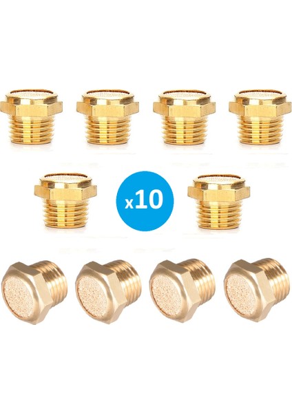 Pnömatik Susturucu Kısa Tip 3/8 Paket 10 Adet