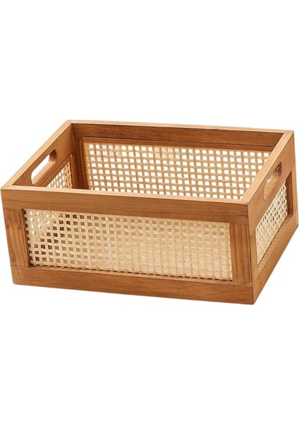 Ahşap Depolama Sepeti Vintage Dayanıklı Aksesuarlar Taşınabilir Dekoratif Çekmece 35CMX24CMX19CM (Yurt Dışından)