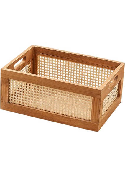 Ahşap Depolama Sepeti Vintage Dayanıklı Aksesuarlar Taşınabilir Dekoratif Çekmece 35CMX24CMX19CM (Yurt Dışından)