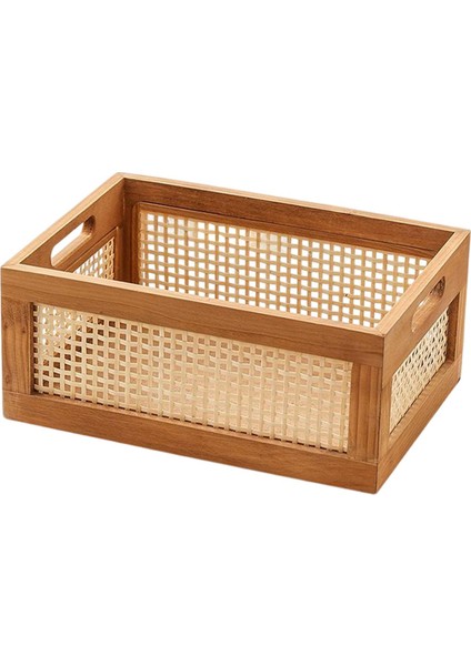 Ahşap Depolama Sepeti Vintage Dayanıklı Aksesuarlar Taşınabilir Dekoratif Çekmece 35CMX24CMX15CM (Yurt Dışından)