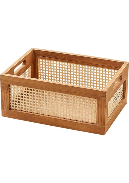 Ahşap Depolama Sepeti Vintage Dayanıklı Aksesuarlar Taşınabilir Dekoratif Çekmece 35CMX24CMX15CM (Yurt Dışından)