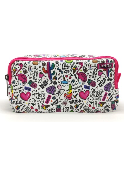 Kalem Kutusu Unicorn-Flamingo-Avakado Kalemkutu Vegan Deri Iki Bölmeli Kalemlik modelleri