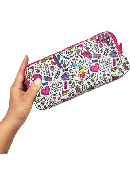 Kalem Kutusu Unicorn-Flamingo-Avakado Kalemkutu Vegan Deri Iki Bölmeli Kalemlik fırsatları