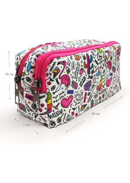 Kalem Kutusu Unicorn-Flamingo-Avakado Kalemkutu Vegan Deri Iki Bölmeli Kalemlik indirimleri