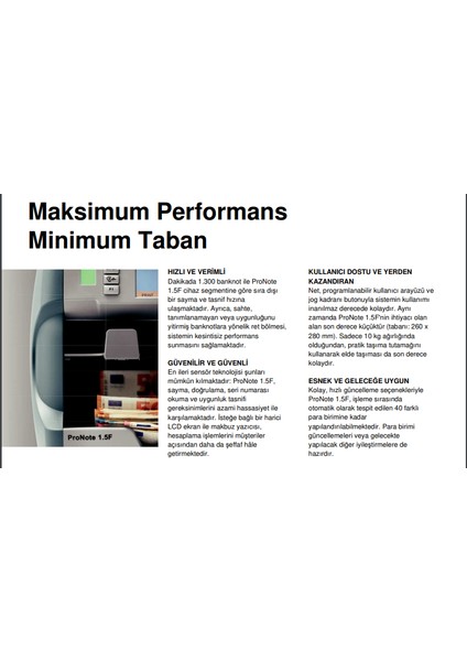 Giesecke+Devrient Pronote 1.5f Fitness Banknot Sayma Makinesi, 40 Ülke Para Birimi Sayar