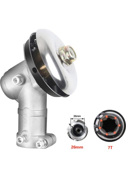 Motorlu Tırpan Redüktör 7 Diş Frezeli 26MM Ot Motoru Redüktörü