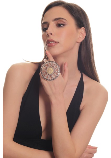 Kadın Antik Gümüş & Mat Altın Kaplama Ayarlanabilir Yüzük modelleri