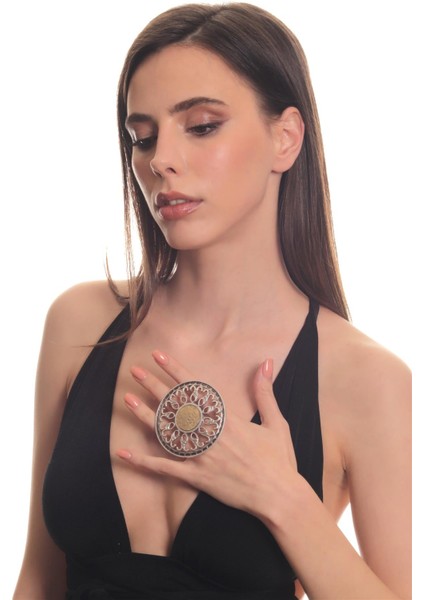 Kadın Antik Gümüş & Mat Altın Kaplama Ayarlanabilir Yüzük fırsatları