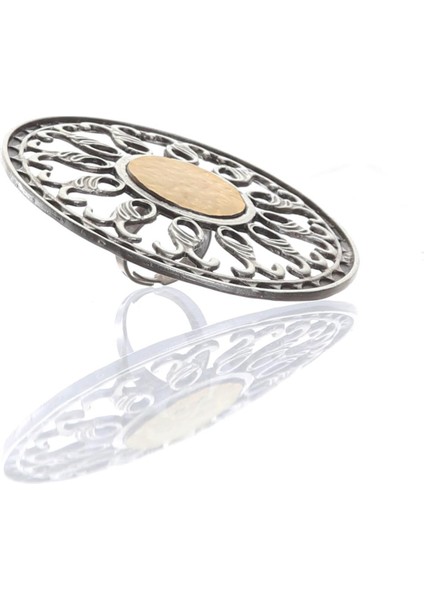 Kadın Antik Gümüş & Mat Altın Kaplama Ayarlanabilir Yüzük indirimleri