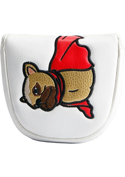 Golf Putter Baş Kapağı Pu Putter Headcover Dayanıklı Koruyucu Putter Kapaklar Yarı Direme Beyaz (Yurt Dışından)