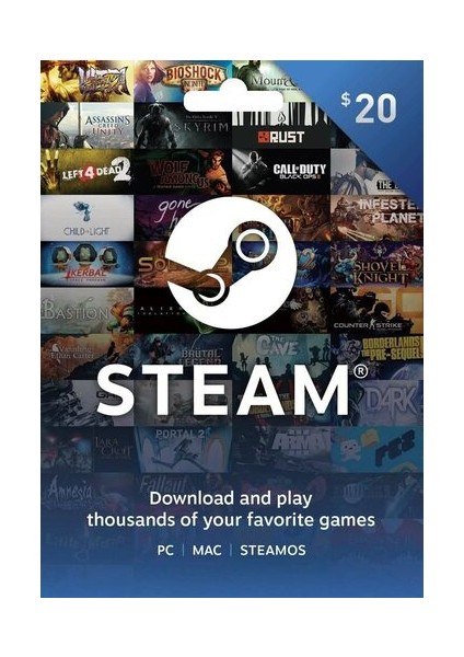 Steam Gift Card (US) 20 USD