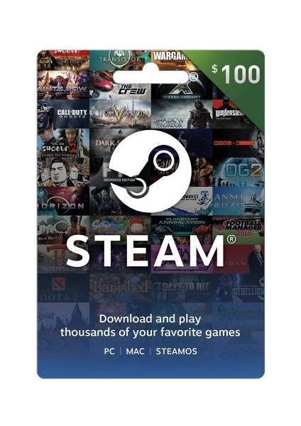 Steam Gift Card (Us) 100 Usd