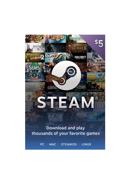 Steam Gift Card (US) 5 USD