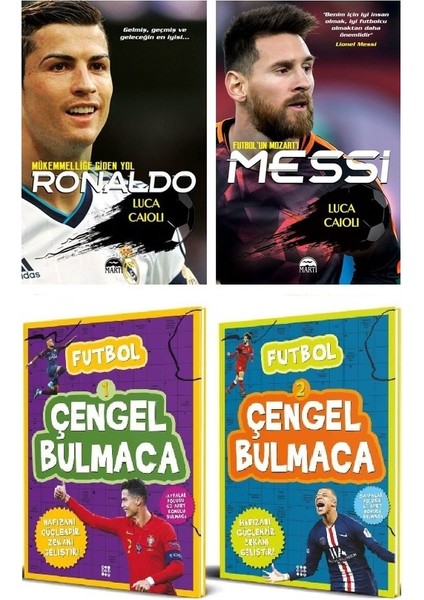 Ronaldo - Messi - Futbol Çengel Bulmaca Seti - 4 Kitap