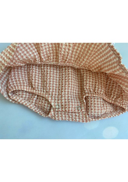 Kız Bebek Pötikareli Ekoseli T-Shirt ve Askılı Şort Etek Takım modelleri