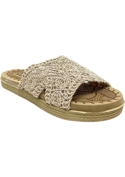 Kadın Örgülü Günlük Rahat Terlik BEJ fiyatları