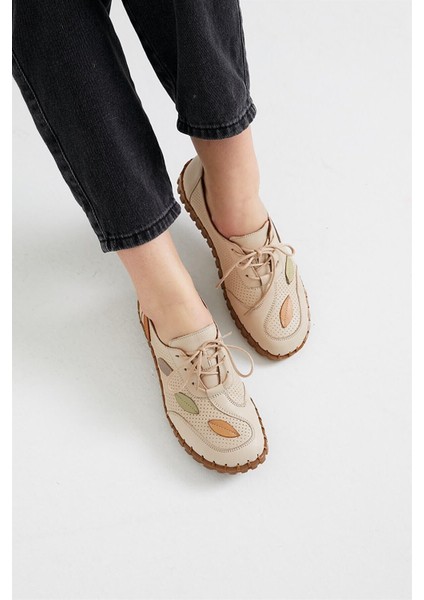 2010709 Yazlık Comfort Deri Ayakkabı Bej