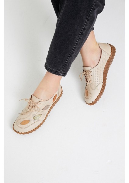 2010709 Yazlık Comfort Deri Ayakkabı Bej modelleri