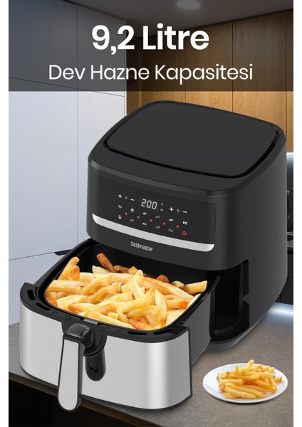 Goodfry 1800W 9,2 Litre 3xl Dev Hazneli Dokunmatik 10 Ön Ayarlı Airfryer Yağsız Sıcak Hava Fritözü