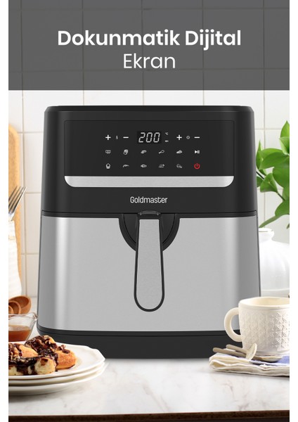 Goodfry 1800W 9,2 Litre 3xl Dev Hazneli Dokunmatik 10 Ön Ayarlı Airfryer Yağsız Sıcak Hava Fritözü