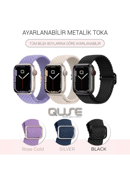 Apple Watch Series SE/10/9/8/7/6/5/4/3/Ultra Uyumlu 49mm-46mm-45mm-44mm-42mm Ayarlanabilir Tokalı Örgü Kordon Cherry Powder