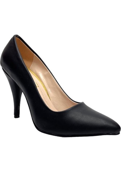 Rugan İnce Topuk Stilletto Kadın Ayakkabı SİYAH-BEJ indirimleri