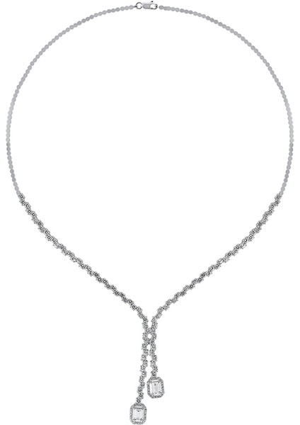 Asansör Şekilli Taşlı Set Beyaz